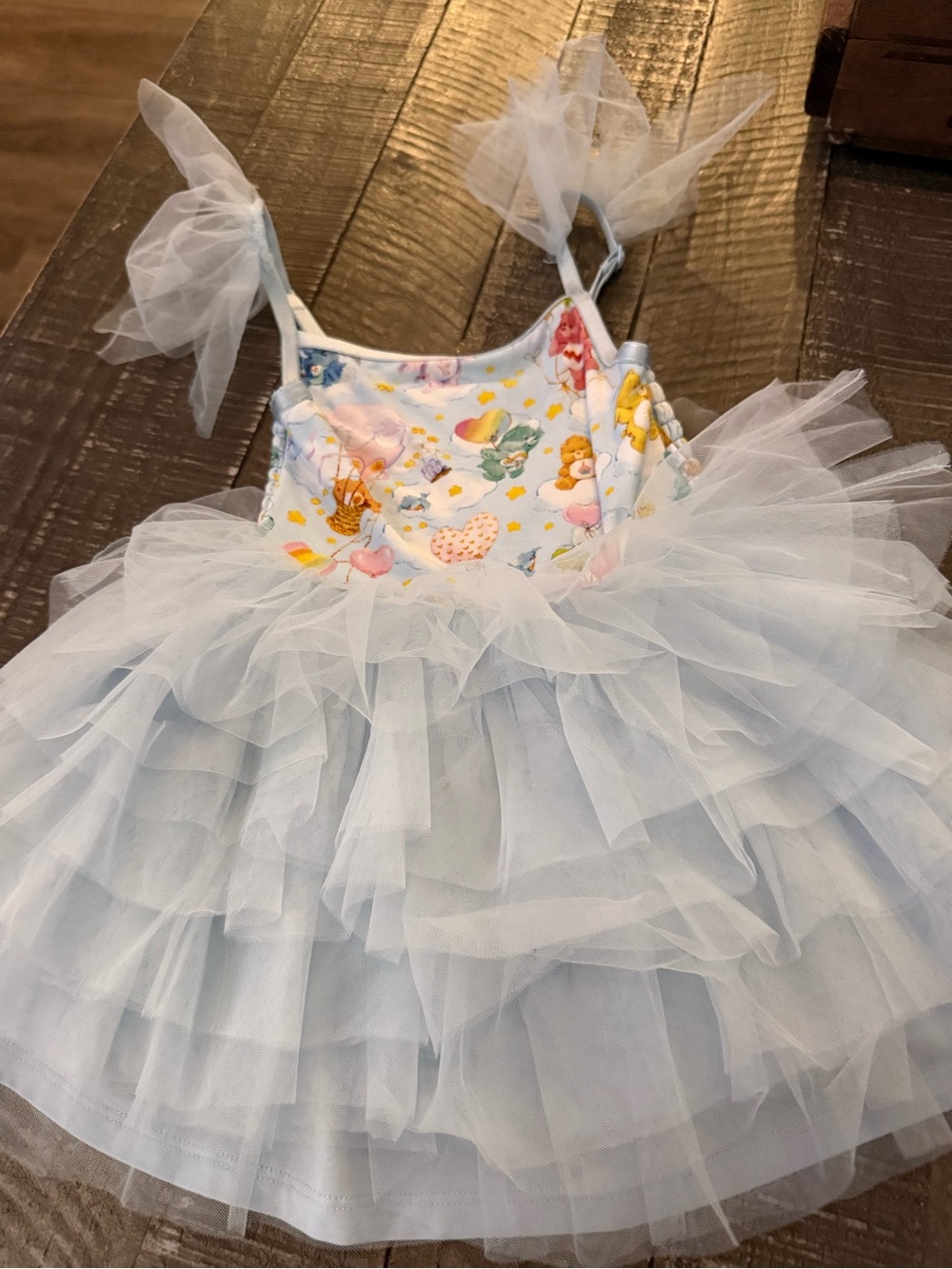 Posh Peanut Care Bears Light Blue Tulle Princess Costume Dress for Kids.